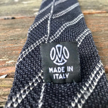 Load image into Gallery viewer, 1990&#39;s Vintage Yves Saint Laurent Skinny Knit Necktie - Grey Blue - OOAK - Phoenix Menswear