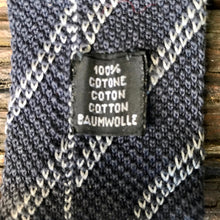Load image into Gallery viewer, 1990&#39;s Vintage Yves Saint Laurent Skinny Knit Necktie - Grey Blue - OOAK - Phoenix Menswear