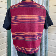 Load image into Gallery viewer, 1990&#39;s Western Vintage Wool Blend Vest Zip Red Orange Black Stripe Sz XL -OOAK - Phoenix Menswear