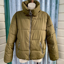 Load image into Gallery viewer, 1990&#39;s Woman&#39;s Vintage Puffer Bomber Jacket Khaki Sz S - OOAK - Phoenix Menswear