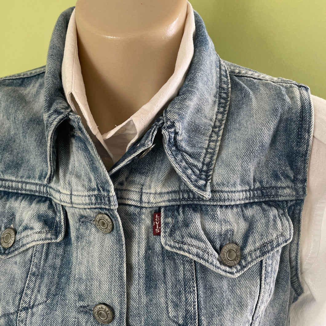 1990s Women s Vintage Levis Denim Vest Sz S OOAK Phoenix Menswear