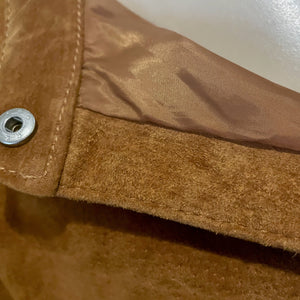 1990's Women's Vintage Tan Suede Shirt Dress Jacket Snaps Fully Lined Sz M - OOAK - Phoenix Menswear