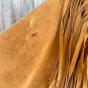 1990's Women's Vintage Western Fringed Tan Suede Jacket Fully Lined Sz S - OOAK - Phoenix Menswear