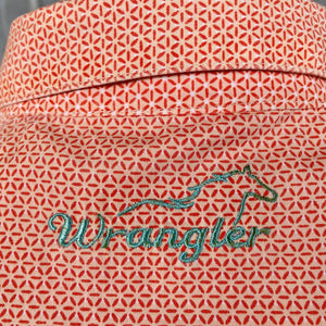 1990s Women's Vintage Wrangler Western Orange White Fine Geometric Design Cotton L/S Shirt Snaps Sz 14 - OOAK - Phoenix Menswear