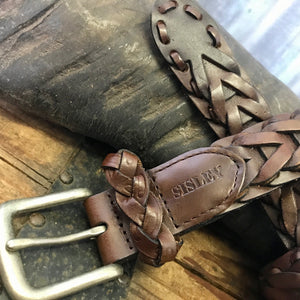 1970's Vintage Handcrafted Brown Leather Belt Sz M - OOAK - Phoenix Menswear