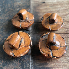 Load image into Gallery viewer, 1930&#39;s Handmade Leather Buttons Set of 4 Tan Vintage Unique 2.5 cm/1 inch - OOAK - Phoenix Menswear