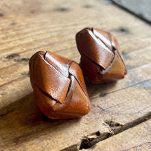 Load image into Gallery viewer, 1930&#39;s Handmade Leather Buttons Set of 2 Tan Vintage Square Unique 2.2 cm-7/8 inch - OOAK - Phoenix Menswear