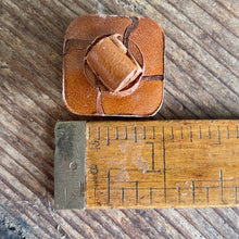 Load image into Gallery viewer, 1930&#39;s Handmade Leather Buttons Set of 2 Tan Vintage Square Unique 2.2 cm-7/8 inch - OOAK - Phoenix Menswear