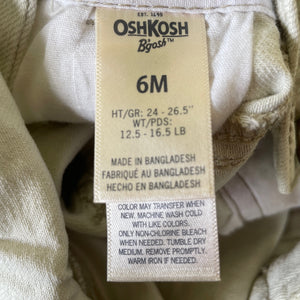 1990's Vintage Kid's Cream Oshkosh Denim Overalls Sz 6 Months  - OOAK