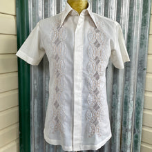 Load image into Gallery viewer, 1970&#39;s Vintage Cream Embroidered Shirt S/S Sz S - OOAK - Phoenix Menswear