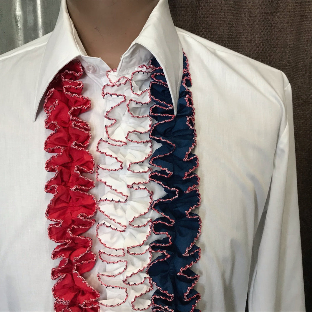 Mens white clearance ruffled dress shirt
