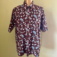 Load image into Gallery viewer, 1970&#39;s Men&#39;s Paisley Brown Blue Print S/S Shirt Sz XL - OOAK - Phoenix Menswear
