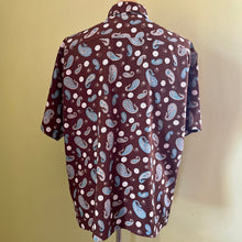 Load image into Gallery viewer, 1970&#39;s Men&#39;s Paisley Brown Blue Print S/S Shirt Sz XL - OOAK - Phoenix Menswear