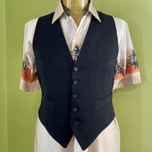 Load image into Gallery viewer, 1960&#39;s Classic Vintage Black Wool Vest Sz M - OOAK - Phoenix Menswear