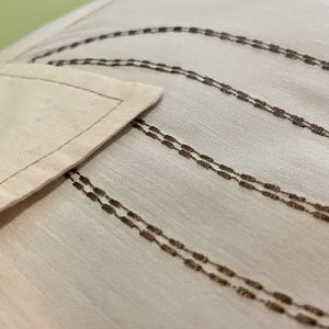 1970s Vintage Cream & Brown Embroidered Guayabera S/S Shirt Pockets Sz S - OOAK - Phoenix Menswear