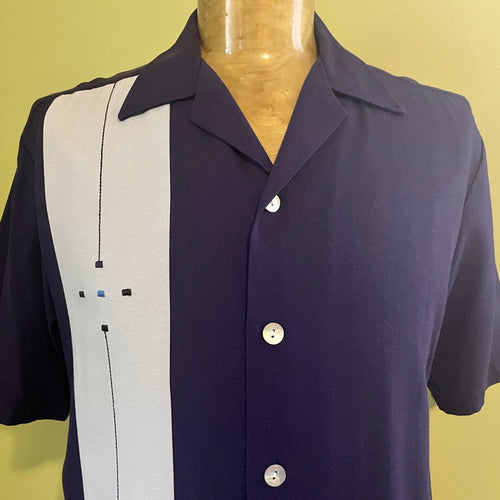 1970s Vintage Blue Embroidered Guayabera S/S Shirt Sz S - OOAK - Phoenix Menswear