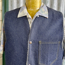 Load image into Gallery viewer, 1970s Vintage Blue Denim Vest Sherpa Lining Snaps Sz XL - OOAK - Phoenix Menswear