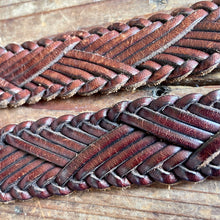 Load image into Gallery viewer, 1980&#39;s Brooks Brothers Vintage Plaited Leather Belt Brown Sz L - OOAK - Phoenix Menswear