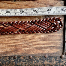 Load image into Gallery viewer, 1980&#39;s Brooks Brothers Vintage Plaited Leather Belt Brown Sz L - OOAK - Phoenix Menswear