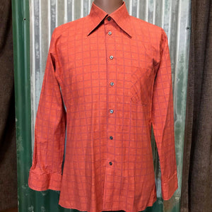 1970's Orange Vintage L/S Shirt Sz M - OOAK - Phoenix Menswear
