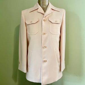 1970's Vintage Yellow Safari Jacket Retro Pockets Made in the USA Sz M - OOAK - Phoenix Menswear
