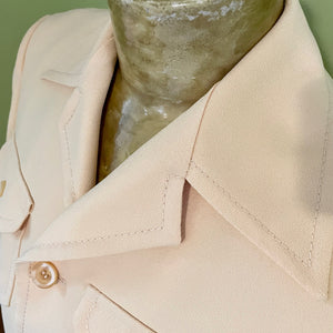 1970's Vintage Yellow Safari Jacket Retro Pockets Made in the USA Sz M - OOAK - Phoenix Menswear