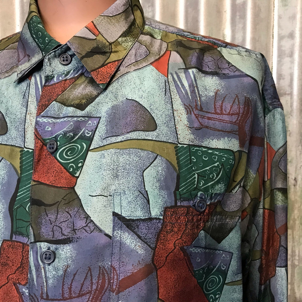 Vintage Men's Shirt - Blue - XXXL