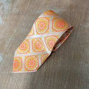 1970s Vintage Necktie in Iridescent Medallion Print - OOAK