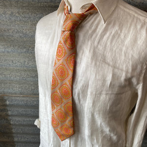 1970s Vintage Necktie in Iridescent Medallion Print - OOAK