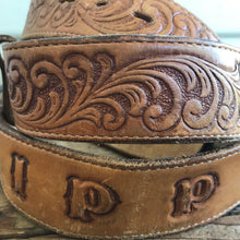 Load image into Gallery viewer, 1970&#39;s Vintage Leather Belt Flower Hippie Cowboy - Sz XXL - OOAK - Phoenix Menswear