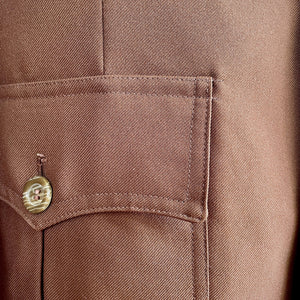 1970's Vintage Brown Safari Jacket Retro Pockets KMart Sz M - OOAK - Phoenix Menswear
