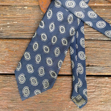Load image into Gallery viewer, 1970&#39;s Vintage Necktie - Silk Navy with Spots Country Road - OOAK - Phoenix Menswear