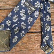 Load image into Gallery viewer, 1970&#39;s Vintage Necktie - Silk Navy with Spots Country Road - OOAK - Phoenix Menswear