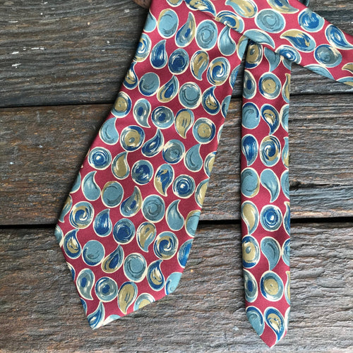 1970's Vintage Necktie - Pierre Cardin Fun Droplet Print - OOAK - Phoenix Menswear