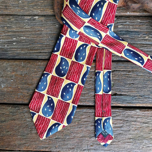 1970's Vintage Necktie - Luca Castelli Made in Italy Navy Red - OOAK - Phoenix Menswear