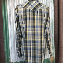 Load image into Gallery viewer, 1970&#39;s Vintage Western L/S Shirt in Blue Plaid Sz M - OOAK - Phoenix Menswear