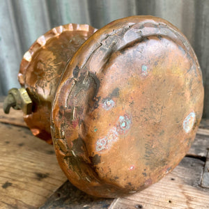 Antique 1920's Copper Etched Flower Pot Cache Pot Bucket Middle Eastern Decor Scalloped Planter - OOAK - Phoenix Menswear