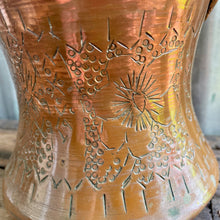 Load image into Gallery viewer, Antique 1920&#39;s Copper Etched Flower Pot Cache Pot Bucket Middle Eastern Decor Scalloped Planter - OOAK - Phoenix Menswear