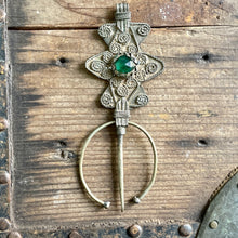 Load image into Gallery viewer, Antique Silver Pendant with Green Gem - OOAK - Phoenix Menswear