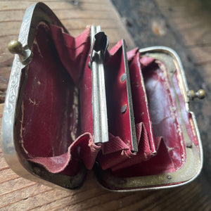 Antique Small Red Coin Change Purse 1800's Rare - OOAK - Phoenix Menswear