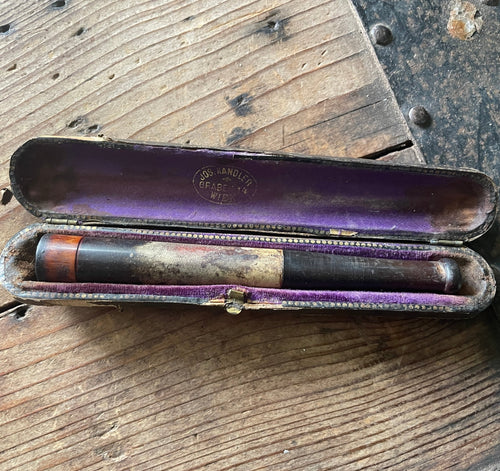 Antique Victorian Resin Pipe Cigarette Holder and Case 1800's Rare Unique Tobacciana - OOAK - Phoenix Menswear