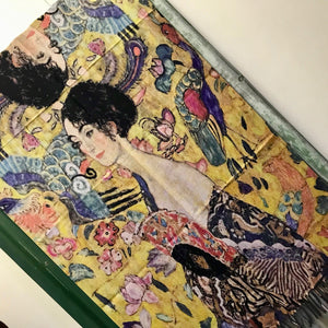 Art Scarf Gustav Klimt's 'Lady with Fan' Warm Soft - New - Phoenix Menswear