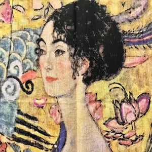 Art Scarf Gustav Klimt's 'Lady with Fan' Warm Soft - New - Phoenix Menswear