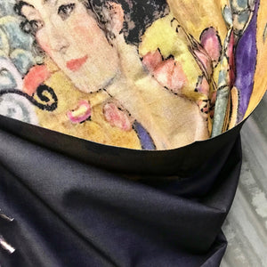 Art Scarf Gustav Klimt's 'Lady with Fan' Warm Soft - New - Phoenix Menswear