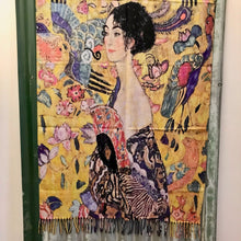 Load image into Gallery viewer, Art Scarf Gustav Klimt&#39;s &#39;Lady with Fan&#39; Warm Soft - New - Phoenix Menswear