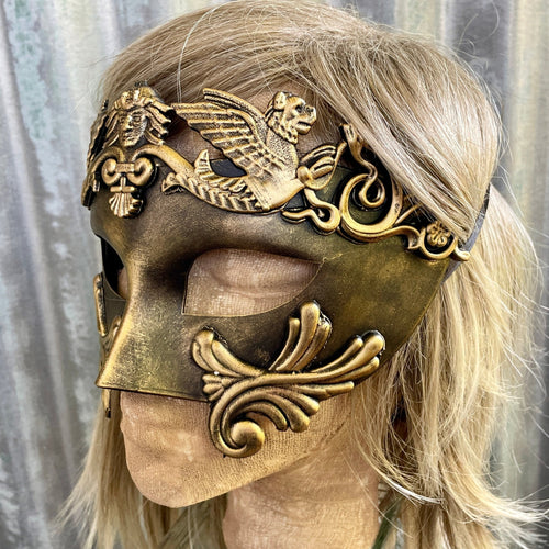Baroque Gold Black Mask Costume - Phoenix Menswear