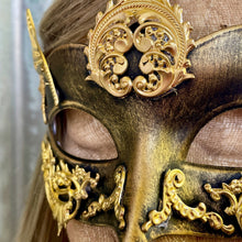 Load image into Gallery viewer, Baroque Gold Black Mask Winged - Phoenix Menswear