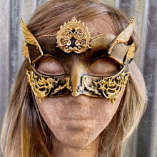 Load image into Gallery viewer, Baroque Gold Black Mask Winged - Phoenix Menswear