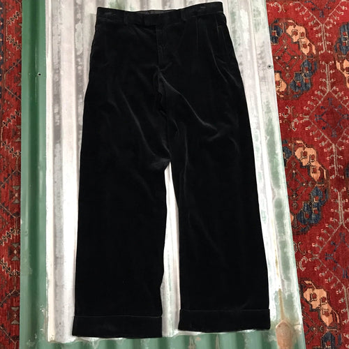 Black Armani Velvet Pants - Sz 34 OOAK - Phoenix Menswear