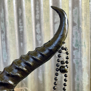 Black Gothic Horns Lace Beads - Phoenix Menswear